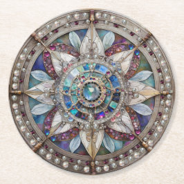 Porta-copo De Papel Redondo Diamantes rosa e azuis de apphires