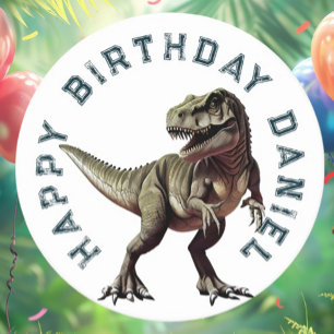 Porta-copo De Papel Redondo DINossauro FELIZ ANIVERSÁRIO T=REX