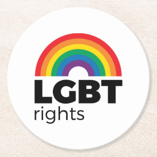 Porta-copo De Papel Redondo Direitos LGBT