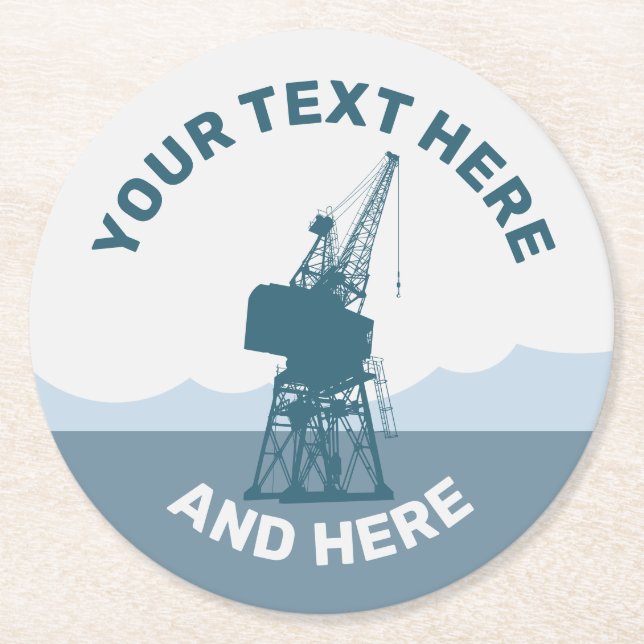 Porta-copo De Papel Redondo Dockyard Crane (Frente)