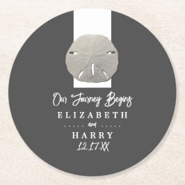 Porta-copo De Papel Redondo Dólar de Areia Solitária - Cinza de carvão - Casam