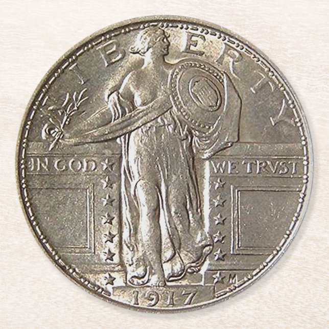 Porta-copo De Papel Redondo Dólar libertário (Frente)