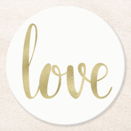 Porta-copo De Papel Redondo Douradas portas copos de papel, amor, fonte de fol