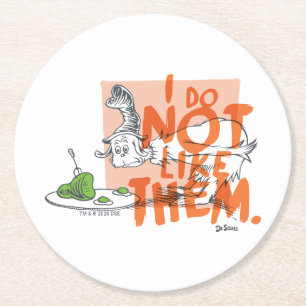 Porta-copo De Papel Redondo Dr. Seuss Cara-Eu-Sou "Eu Não Gosto"