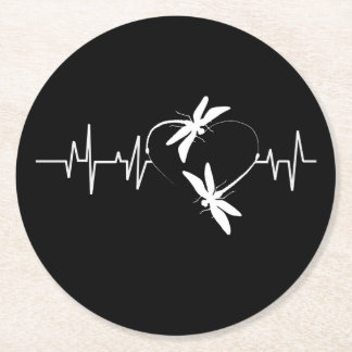 Porta-copo De Papel Redondo Dragonfly Lover Gift| Dragonfly Heartbeat Engraçad