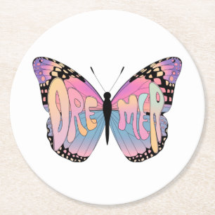 Porta-copo De Papel Redondo Dreamer Butterfly Vibes
