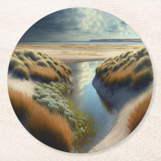 Porta-copo De Papel Redondo Dunas Costeiras Holandesas