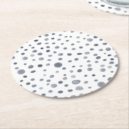 Porta-copo De Papel Redondo Dusk Confetti Watercolor Dots Porta copos de Papel