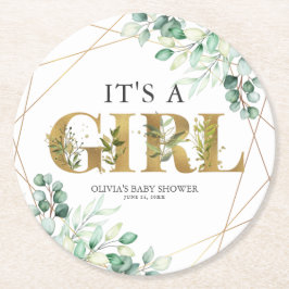 Porta-copo De Papel Redondo É um Chá de fraldas Dourado de Eucalyptus Greenere