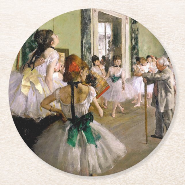 Porta-copo De Papel Redondo Edgar Degas Classe de Dança (Frente)