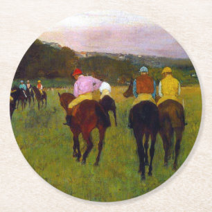 Porta-copo De Papel Redondo Edgar Degas Race Horses em Longchamp