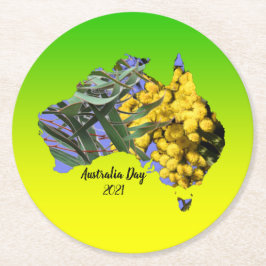 Porta-copo De Papel Redondo Editar Texto Austrália Goma Folha Folha de Folha