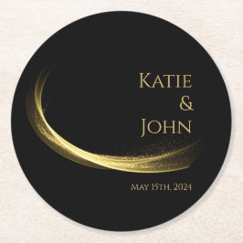 Porta-copo De Papel Redondo Elegância do ouro - Porta copos de papel