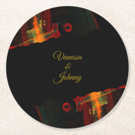 Porta-copo De Papel Redondo Elegant Classic Modern Trendy Pattern #903 Wedding