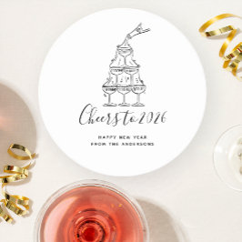 Porta-copo De Papel Redondo Elegant Hand Drawn New Years Eve Party Paper Plate