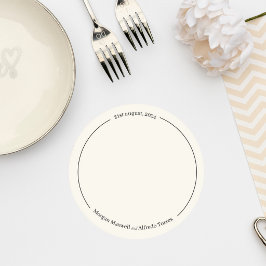 Porta-copo De Papel Redondo Elegant Minimalist Wedding Coaster