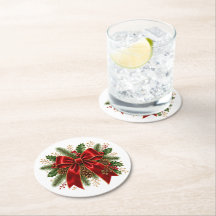 Elegante Arco de Natal Vermelho com Azevinho e Pin
