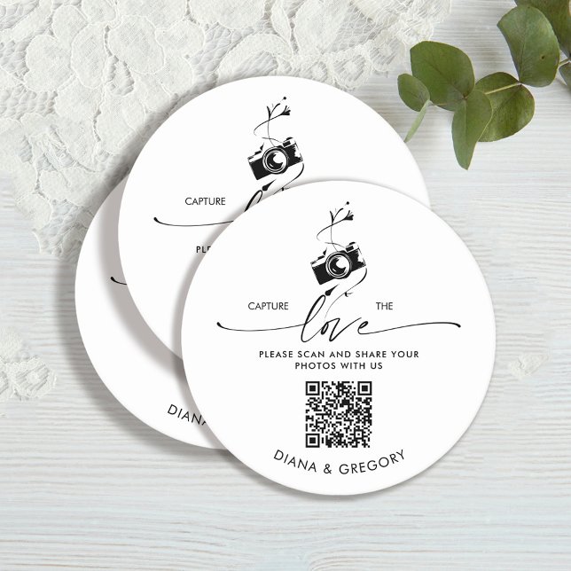 Porta-copo De Papel Redondo Elegante Captura de Código QR Compartilhamento de  (Criador carregado)