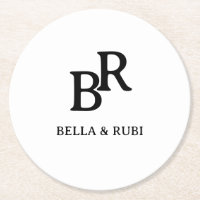 Elegante Design de Monograma de Casamento Preto e