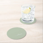 Porta-copo De Papel Redondo Elegante do Monograma Moderno Minimalista Verde Sa<br><div class="desc">Apresentando nossa Coleção Elegante do Monograma Moderno Minimalista Verde: Elevem sua estética com sofisticação serena e elegância eterno. Nossa coleção mostra designs minimalistas em uma matiz verde tranquila, complementada por monogramas refinados adaptados ao seu estilo pessoal. De papelaria polida a acessórios versáteis, cada peça da nossa coleção é meticulosamente trabalhada...</div>