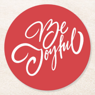 Porta-copo De Papel Redondo Elegante Seja Joyful Holiday Design