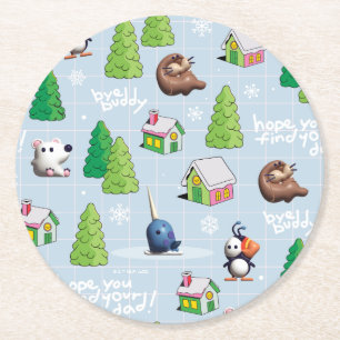 Porta-copo De Papel Redondo Elf o Filme   Tchau Amigo Espero Que Encontrem O S