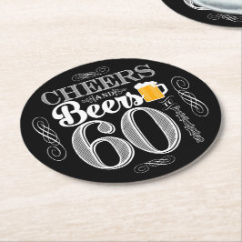 Porta-copo De Papel Redondo Elogios e cervejas a 60 anos de portas copos da