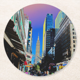 Porta-copo De Papel Redondo Empire Sate Building, Poster de Nova Iorque, 42ª R
