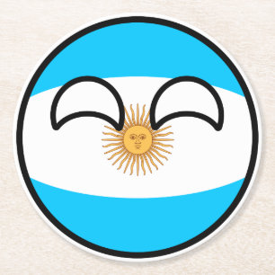 Porta-copo De Papel Redondo Engraçado Tending Geeky Argentina Countryball