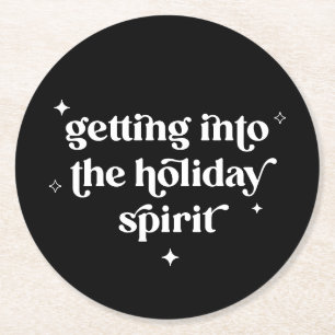 Porta-copo De Papel Redondo Entrando na bebida de Natal do Espírito de Férias