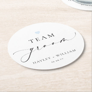 Porta-copo De Papel Redondo Equipe de Noivo Minimalista Ellesmere