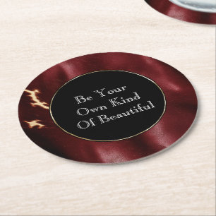 Porta-copo De Papel Redondo Escuro Vermelho do Sudoeste