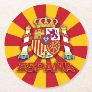 Porta-copo De Papel Redondo Espana Casaco de Armas