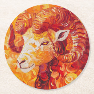 Porta-copo De Papel Redondo Espírito de Capricórnio Solar Fiery