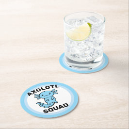 Porta-copo De Papel Redondo Esquadrão de Axolote fofo engraçado personalizável
