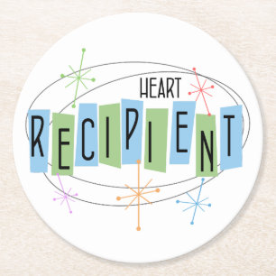 Porta-copo De Papel Redondo Estilo de Retro do Destinatário do Coração