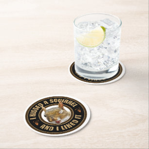 Porta-copo De Papel Redondo Eu beijei um esquilo - uma paródia engraçada