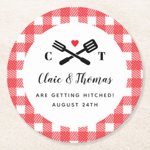 Porta-copo De Papel Redondo Eu Faço CHURRASCO De Decoração De Cocktail Verm