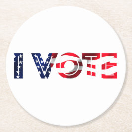 Porta-copo De Papel Redondo Eu Voto