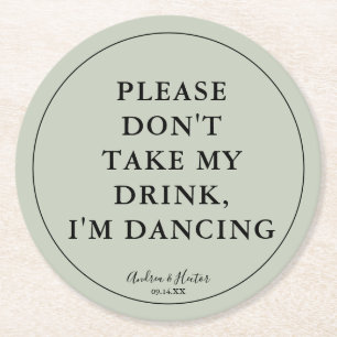 Porta-copo De Papel Redondo Eucalyptus verde único, por favor, não tome a minh