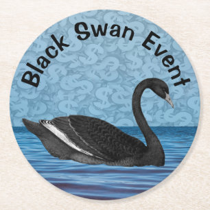 Porta-copo De Papel Redondo Evento Swan Preto