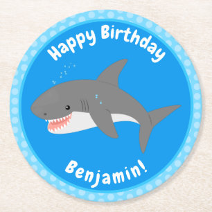 Porta-copo De Papel Redondo Excelente de desenho animado branco