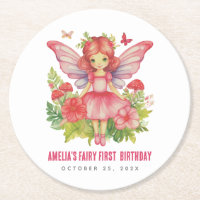 Fada Menina Primeiro Aniversário Rosa Fofo