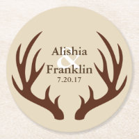 Farmhouse Brown Antlers Noivo e Groom Data de Casa