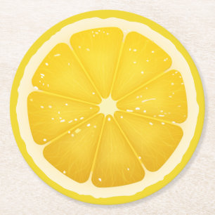 Porta-copo De Papel Redondo Fatia de Limão