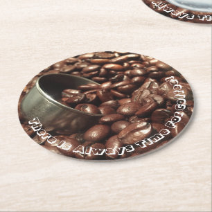 Porta-copo De Papel Redondo Feijões de café Roasted com a fotografia de prat