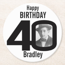 Feliz aniversário, 40 portas copos de nomes e de p