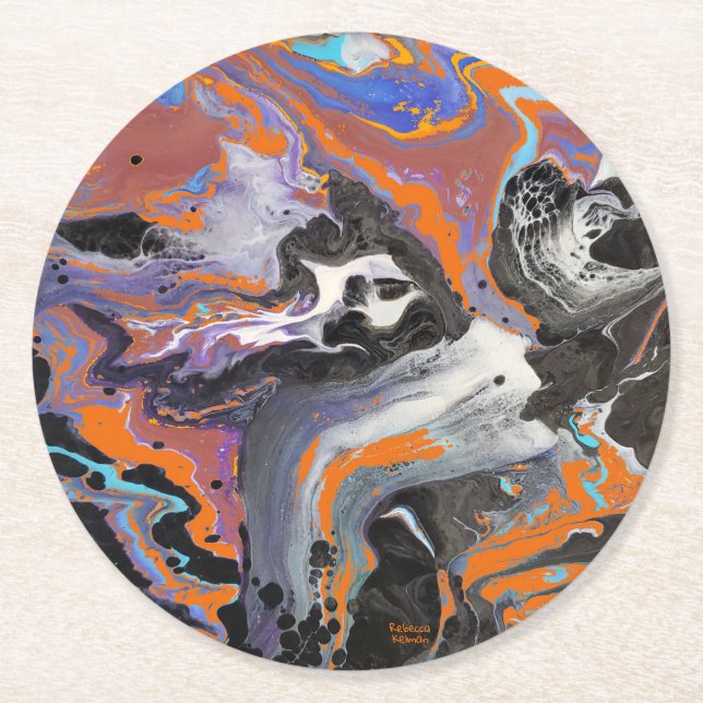 Porta-copo De Papel Redondo Feliz Dia das Bruxas (Frente)