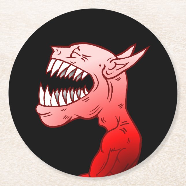 Porta-copo De Papel Redondo Feliz Halloween Ghoul (Frente)