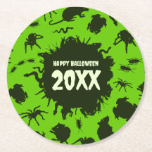 Feliz Halloween Texto Personalizado Escuro Insetos